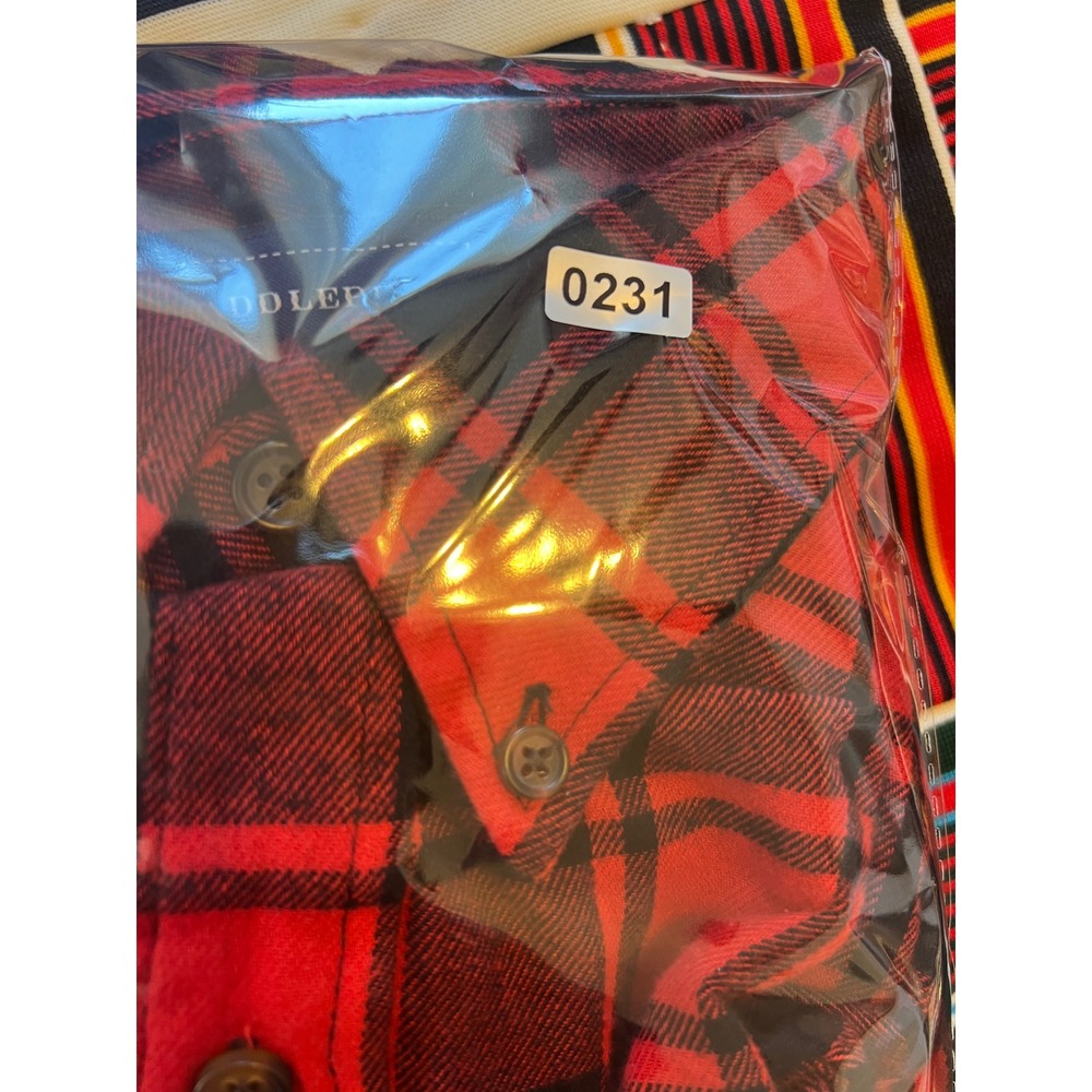 Saddlebred Mens Big & Tall 2XLT Red Black Buffalo Plaid Flannel Shirt Cotton - Picture 5 of 5